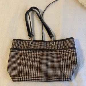 Ralph Lauren Handbag Cloth/Leather Brown Herringbone